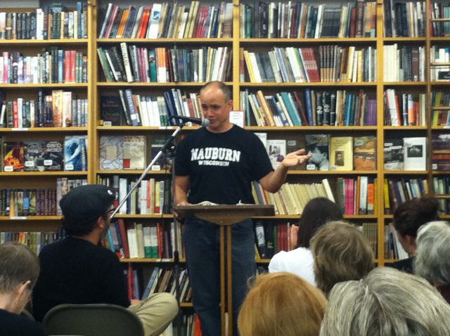 Mike holds forth at bookstore