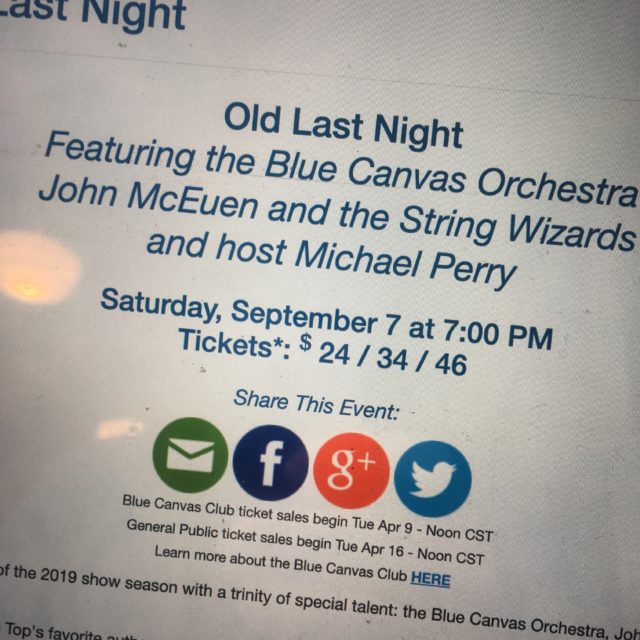 Big Top in Bayfield this Saturday Night