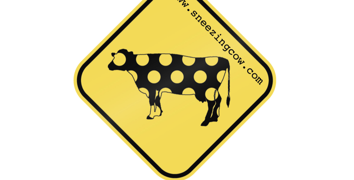 Sneezing Cow Sticker