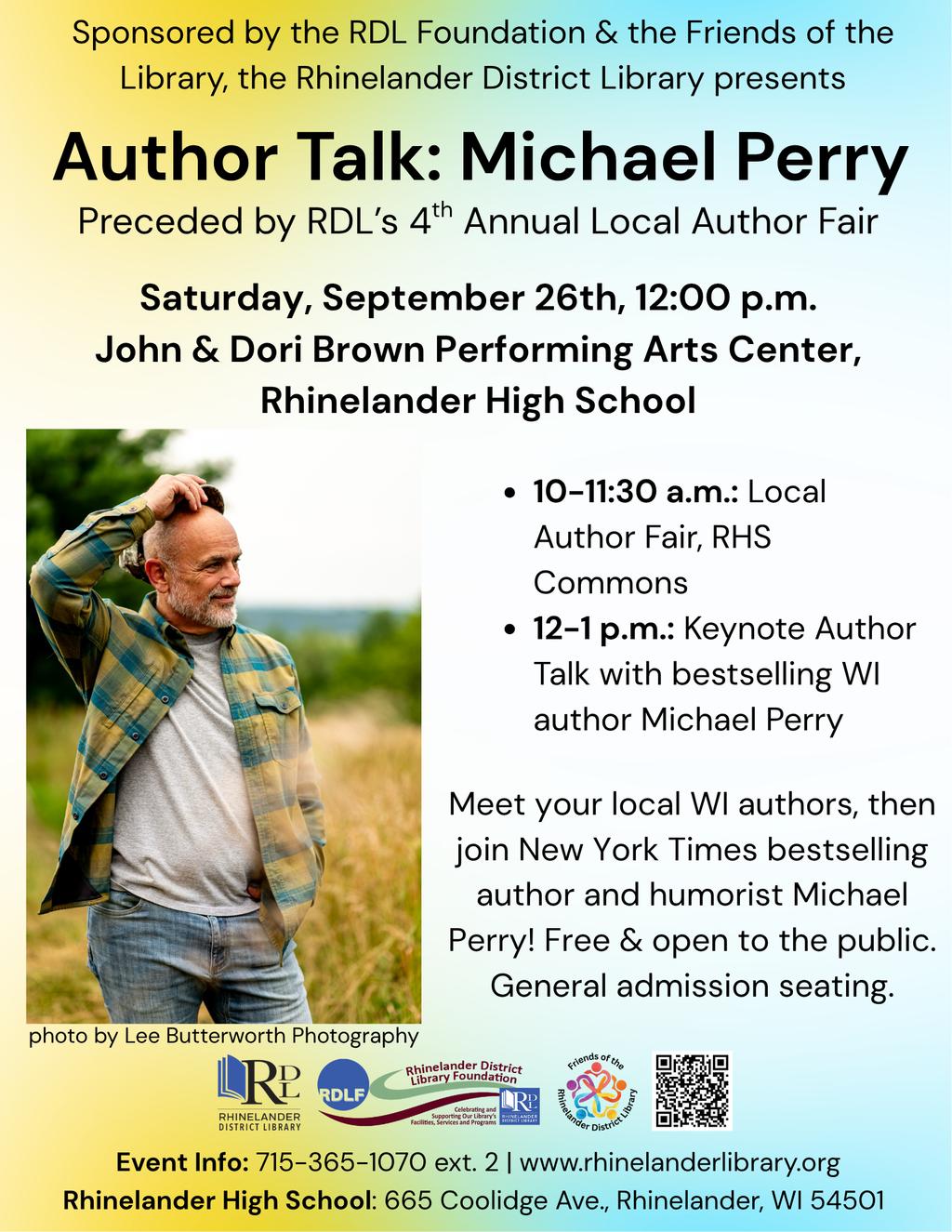 Michael Perry to Perform at The Rhinelander District Library